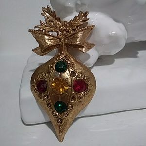 Vintage Christmas ornament pin